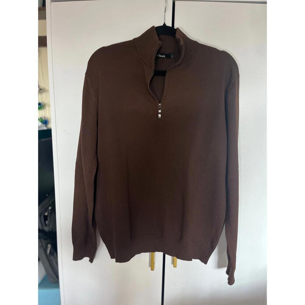 Iclosam brown sweater 1/4 zip